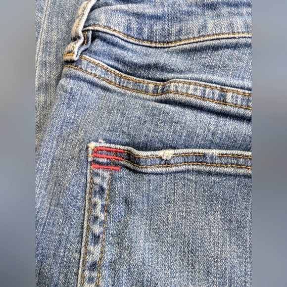 BDG Urban Outfitters Kick Flare High Rise Cropped Raw Hem Distressed Jeans  28 - Picture 8 of 11